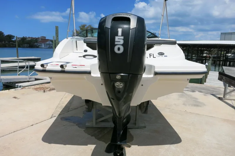Slide: The Image of 2017 Sea Ray SPX 190 Outboard boat with Mercury 150 engine at dock. - 6