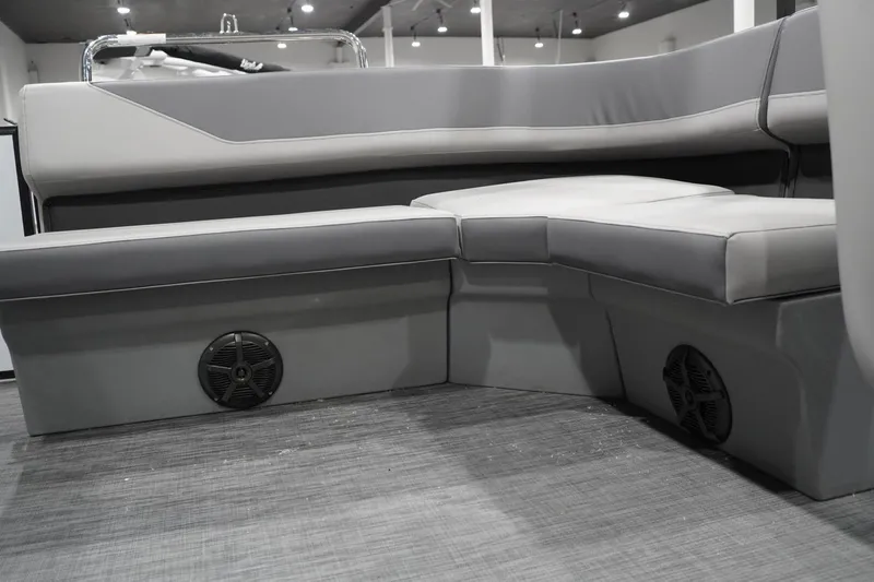 Slide: The Image of Luxurious seating in 2026 Lowe LS 190 boat with integrated speakers. - 36