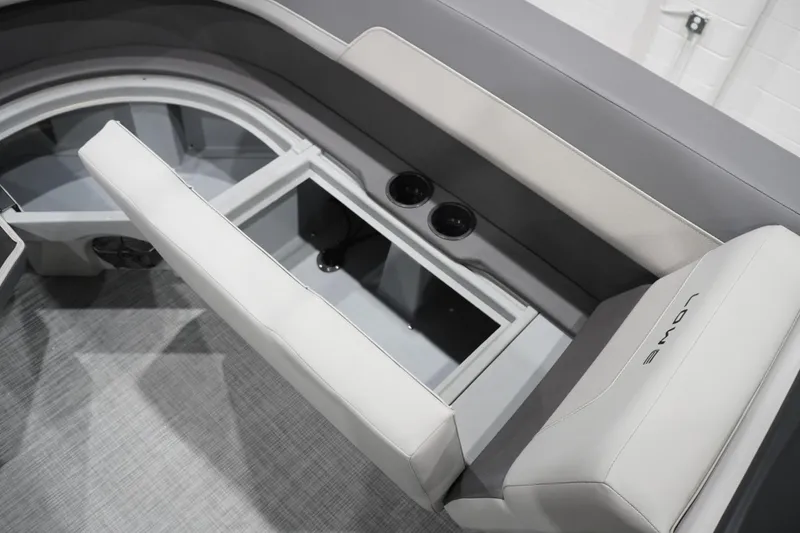 Slide: The Image of Interior of 2026 Lowe LS 190 boat with seating and storage compartments. - 40