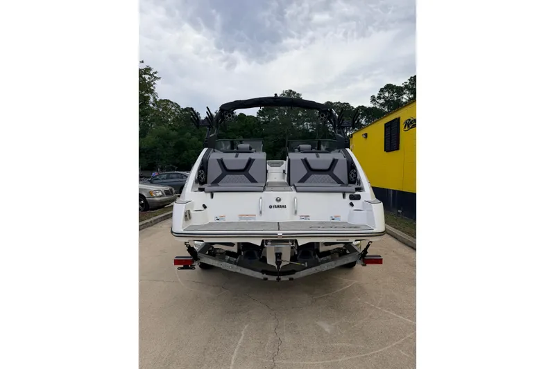 Slide: The Image of Rear view of a 2026 Yamaha Boats 222XD on a trailer. - 4