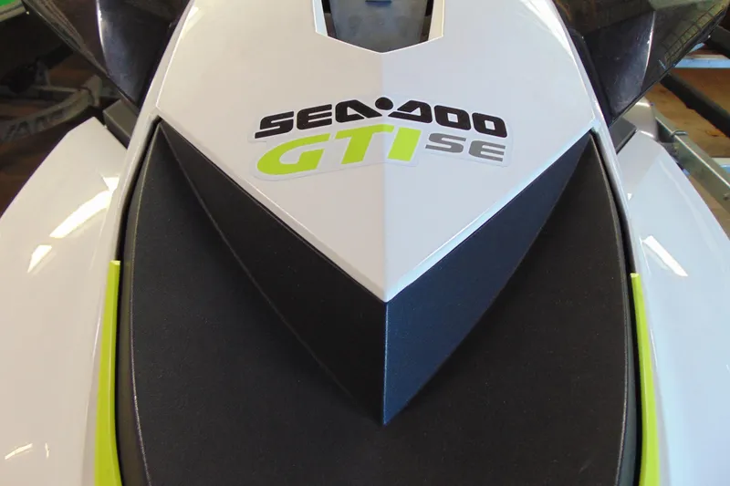 Slide: The Image of 2016 Sea-Doo GTI SE 130 jet ski, close-up of logo and design. - 4