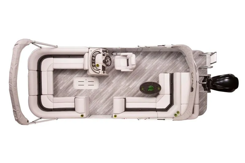 Slide: The Image of Manufacturer Provided Image: 2019 SunCatcher V322 Cruise pontoon boat interior layout, top view. - 30