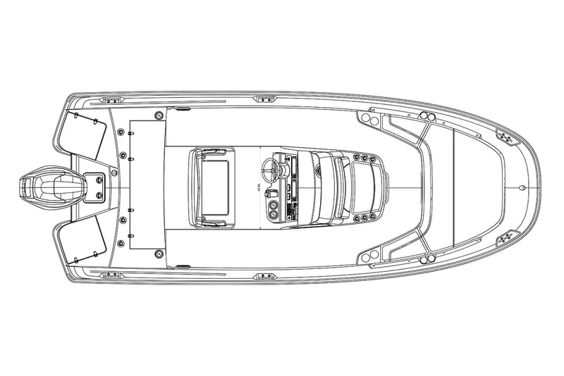 Slide: The Image of Manufacturer Provided Image: Top view schematic of a 2019 Boston Whaler 210 Dauntless boat. - 5