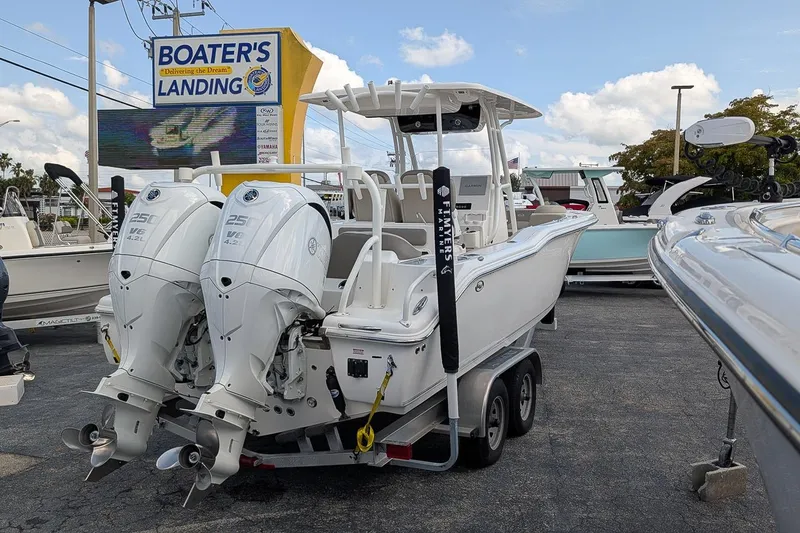 Slide: The Image of 2023 Key West 263 FS boat with dual engines at Boater's Landing dealership. - 3