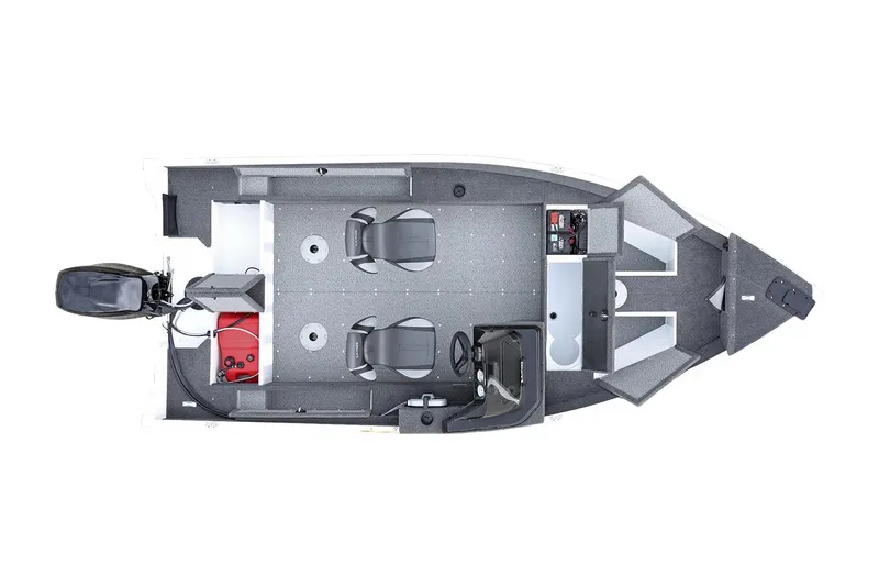 Slide: The Image of Manufacturer Provided Image: Top view of 2025 Lund 1650 Angler SS fishing boat layout. - 14