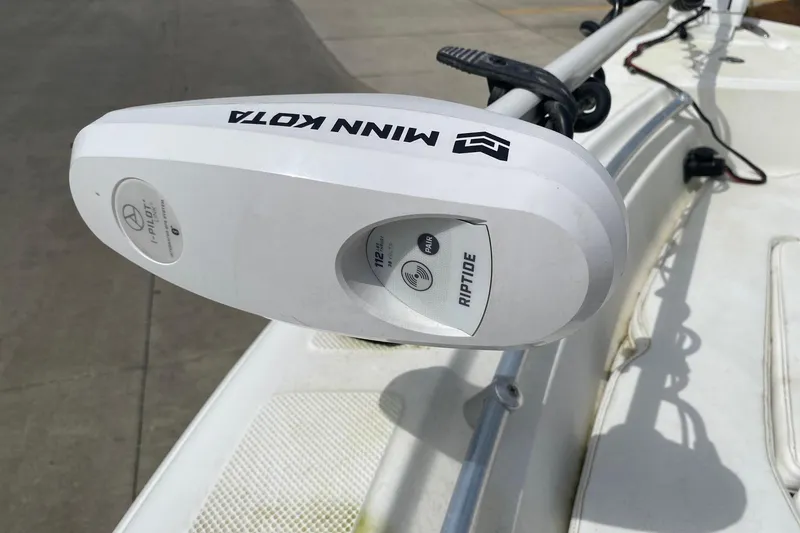 Slide: The Image of Minn Kota Riptide motor on 2010 Key West 211 Center Console boat deck. - 13