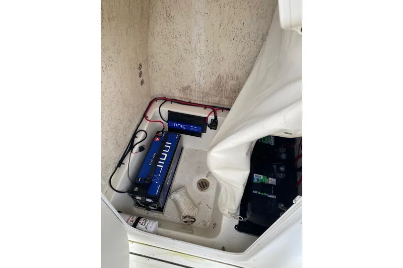 Slide: The Image of Battery compartment of a 2010 Key West 211 Center Console boat with Ionic batteries. - 15