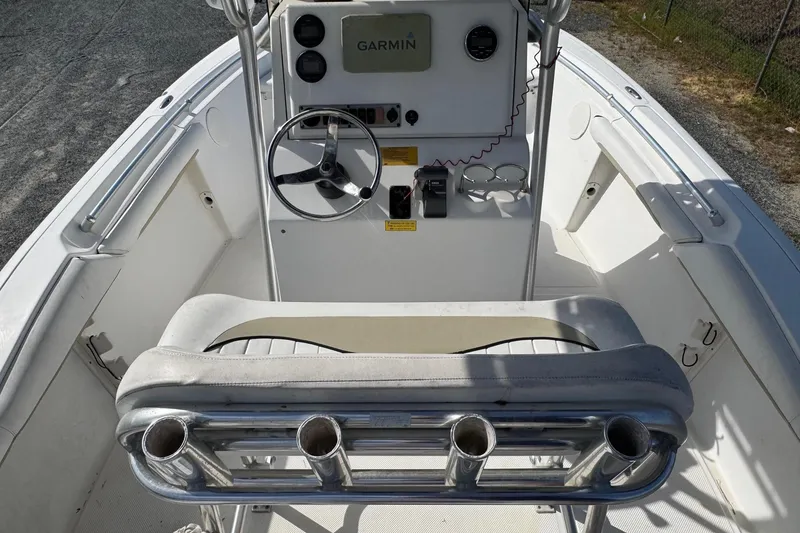 Slide: The Image of 2010 Key West 211 Center Console boat interior with Garmin navigation system. - 5