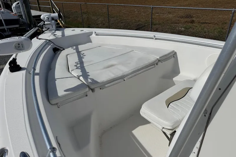 Slide: The Image of 2010 Key West 211 Center Console boat interior with seating and equipment. - 6