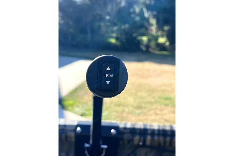 Slide: The Image of Trim control lever on 2026 Excel 1854 Shallow Water F4 Pro Hull boat. - 12