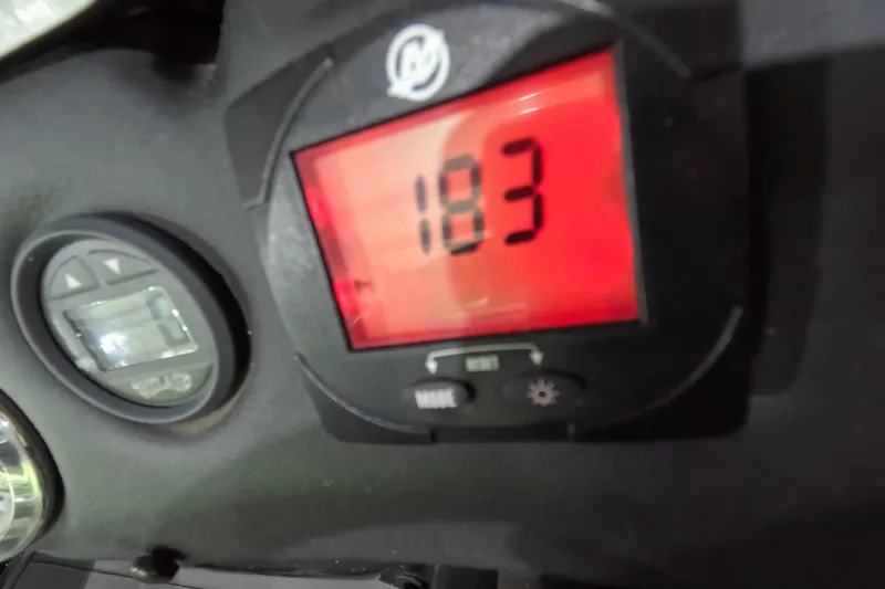 Slide: The Image of Dashboard of 2023 Phoenix 921 Elite showing digital display reading "183". - 16