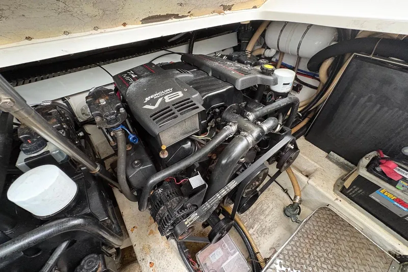Slide: The Image of Engine compartment of a 2001 Formula 34 Performance Cruiser with Mercury V8 engine. - 22