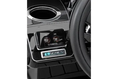 Slide: The Image of 2026 Yamaha Boats 252SD dashboard with digital controls and steering wheel. - 6