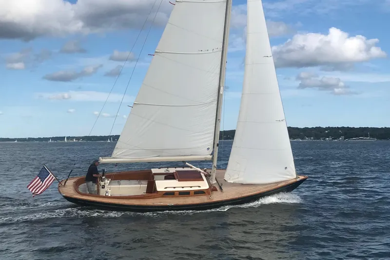 The Image of Sailboat on open water under blue sky, Morris 36, 2006 model. - 0