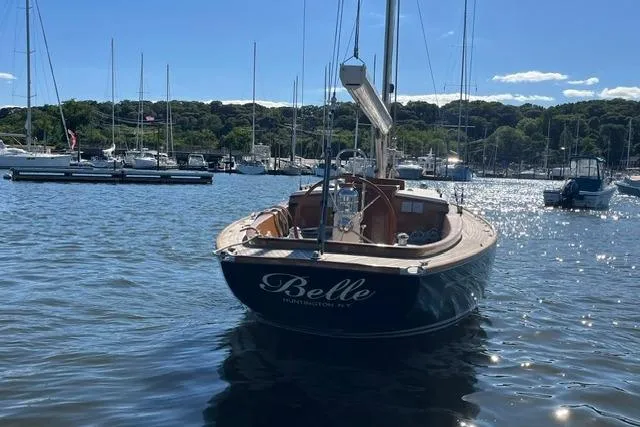 Slide: The Image of Sailboat "Belle" on water, Morris 36, 2006 model, sunny day, marina background. - 13