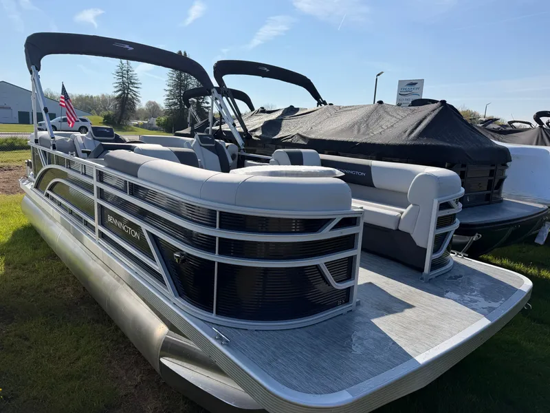 Slide: The Image of 2026 Bennington S-1 22 SSR Twin Tube pontoon boat outdoors. - 3