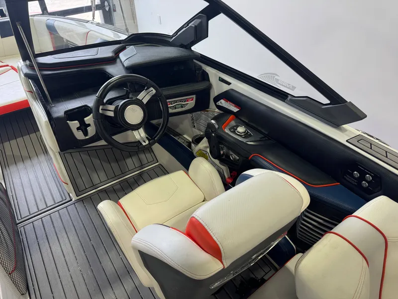 Slide: The Image of Interior of 2019 Nautique Super Air Nautique G25 boat, modern design. - 26