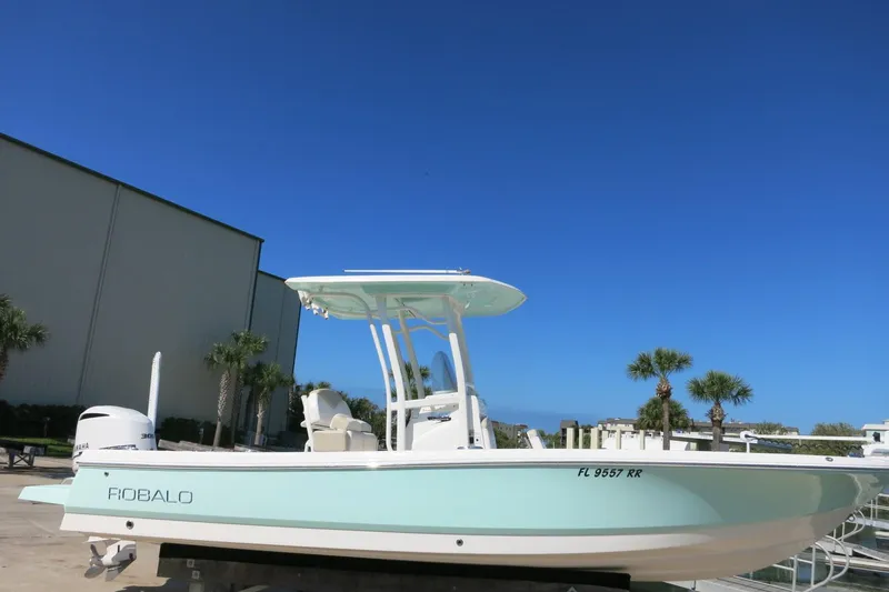 The Image of 2018 Robalo 246 Cayman boat on display under clear blue sky. - 0