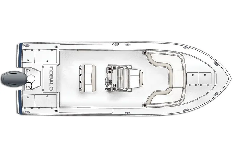 Slide: The Image of Manufacturer Provided Image: Top view of 2018 Robalo 246 Cayman boat layout. - 36