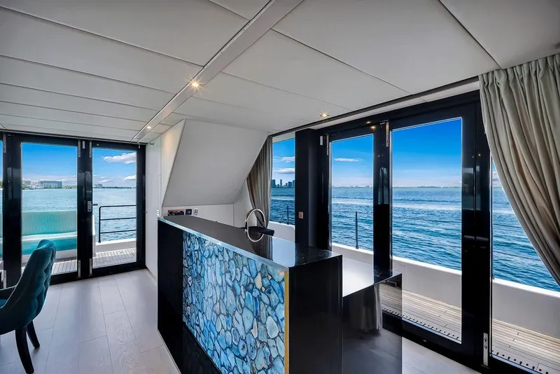 Slide: The Image of Luxurious interior of 2018 Sunreef 68 Supreme yacht with ocean view and elegant design. - 24