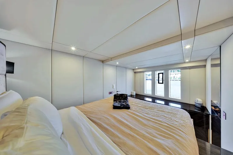Slide: The Image of Luxurious bedroom interior of 2018 Sunreef 68 Supreme yacht with modern design. - 30