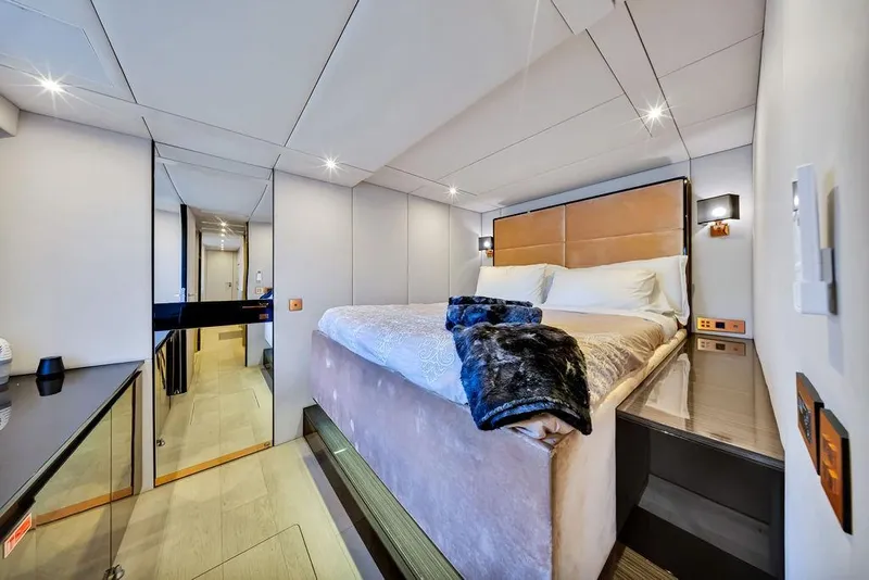 Slide: The Image of Luxurious bedroom interior of 2018 Sunreef 68 Supreme yacht with modern design. - 31