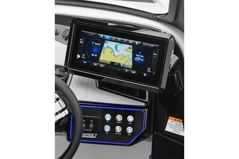Slide: The Image of 2026 Yamaha Boats 222XD dashboard with advanced navigation display and control panel. - 7