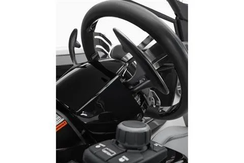 Slide: The Image of 2026 Yamaha Boats 222XD steering wheel and controls, showcasing sleek design and functionality. - 8