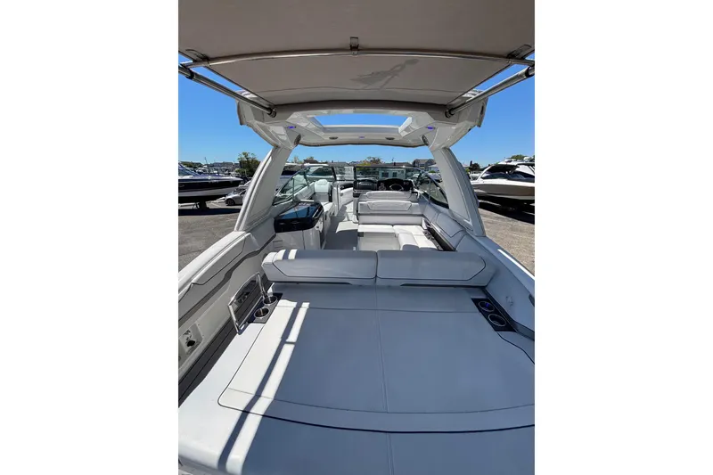 Slide: The Image of 2023 Formula 350 Crossover Bowrider OB interior with spacious seating and modern design. - 15