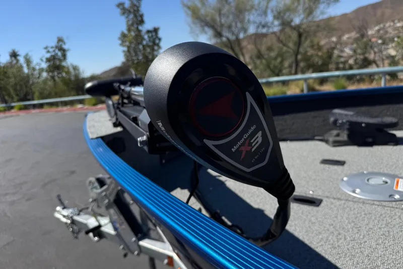 Slide: The Image of MotorGuide X3 trolling motor on 2025 Lund 1650 Angler SS boat. - 10