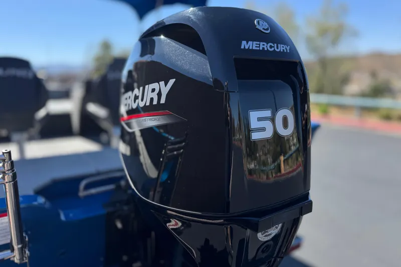 Slide: The Image of Mercury 50 horsepower engine on 2025 Lund 1650 Angler SS boat. - 7