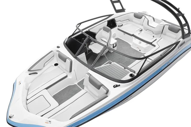 Slide: The Image of Manufacturer Provided Image: 2026 Yamaha Boats AR190 interior, featuring sleek seating and modern design elements. - 2
