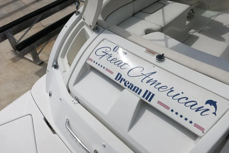 Slide: The Image of 2008 Sea Ray 260 Sundeck boat with "Great American Dream III" nameplate. - 34