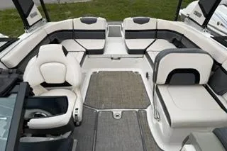 Slide: The Image of 2018 Chapparall Vortex 223 VRX boat interior with spacious seating and modern design. - 12