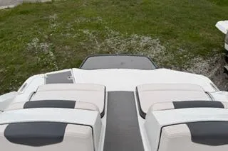 Slide: The Image of 2018 Chapparall Vortex 223 VRX boat interior with seating, viewed from above. - 13