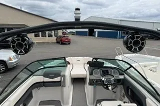 Slide: The Image of 2018 Chapparall Vortex 223 VRX boat interior with speakers and dashboard view. - 14
