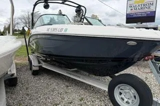 Slide: The Image of 2018 Chapparall Vortex 223 VRX boat on trailer at Walstrom Marine dealership. - 2