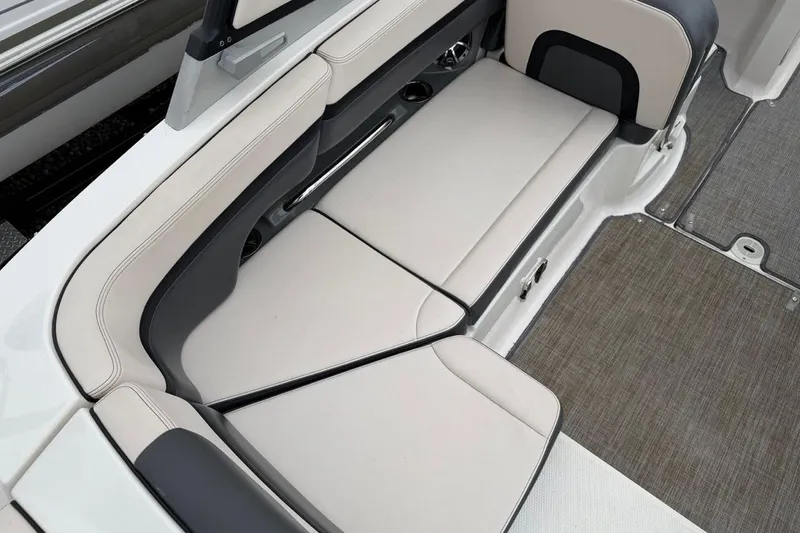 Slide: The Image of 2018 Chaparral Vortex 223 VRX boat interior seating with sleek, modern design. - 5