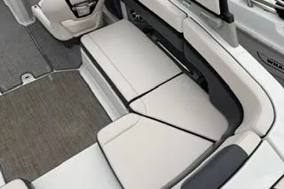 Slide: The Image of 2018 Chapparall Vortex 223 VRX boat interior with white and gray seating. - 6