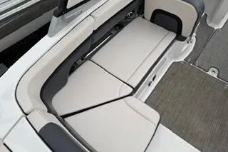 Slide: The Image of 2018 Chapparall Vortex 223 VRX boat interior seating, featuring sleek, modern design and comfortable upholstery. - 7