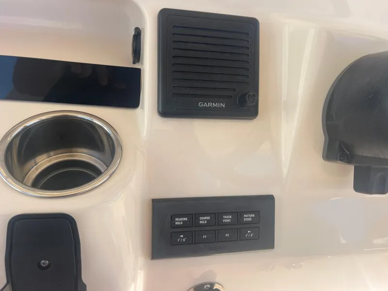 Slide: The Image of Grady-White Canyon 326 2021 boat console with Garmin controls. - 17