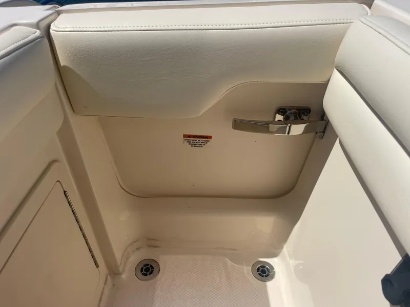 Slide: The Image of Interior of 2021 Grady-White Canyon 326 with white upholstery. - 20