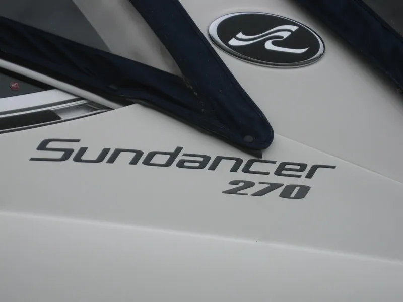 Slide: The Image of Close-up of Sea Ray 270 Sundancer logo, 2009 model. - 6