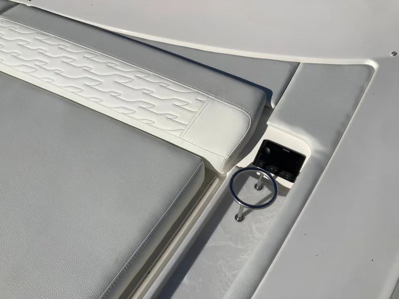 Slide: The Image of Close-up of a sleek seating area on a 2027 Tiara Yachts 39LE. - 45