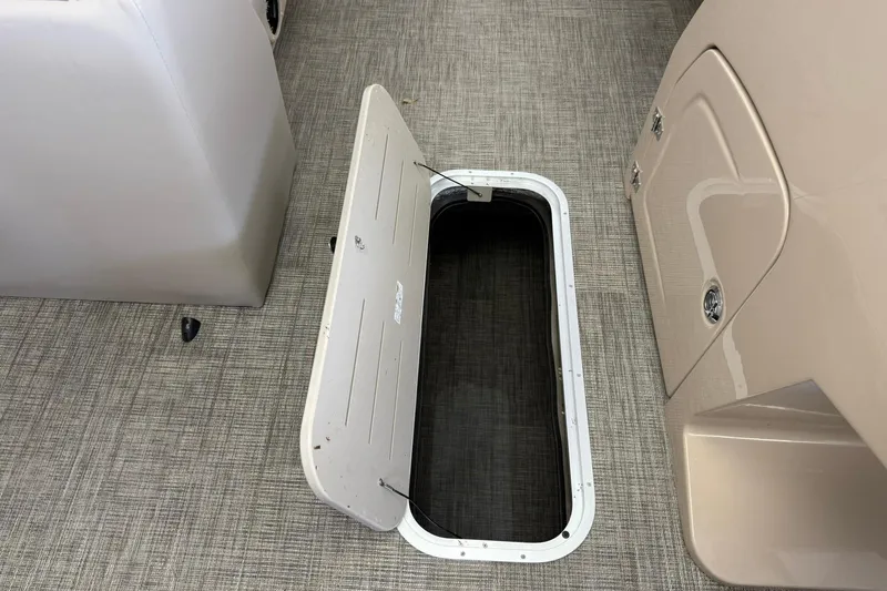 Slide: The Image of Storage compartment in Bentley Pontoons Legacy 223 Swingback 2026. - 9