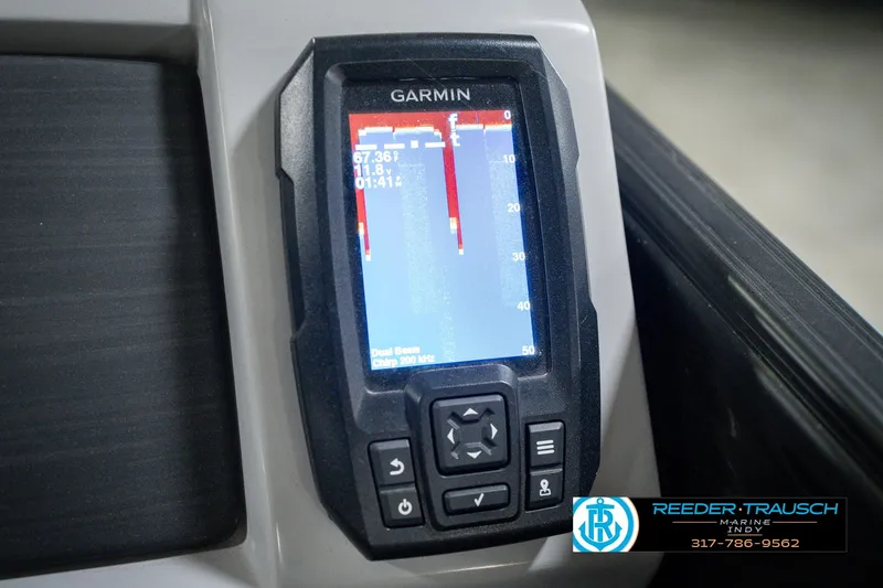 Slide: The Image of Garmin fishfinder display on 2022 Bennington 23 LTSB boat dashboard. - 47