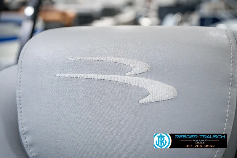 Slide: The Image of Close-up of 2022 Bennington 23 LTSB boat seat with embroidered logo. - 50
