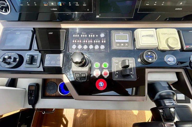 Slide: The Image of Control panel of 2024 Aicon Vivere 66 yacht with advanced navigation and control systems. - 57