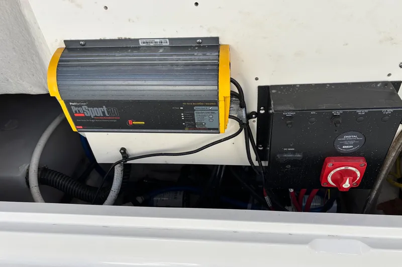 Slide: The Image of ProMariner ProSport 20 battery charger in 2017 Robalo R227 Dual Console boat. - 17