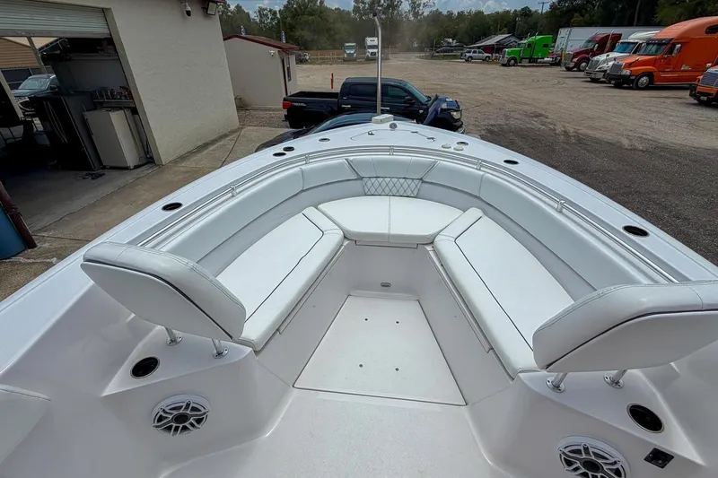 Slide: The Image of 2023 Sportsman Heritage 261 Center Console anchor locker with open hatch. - 21